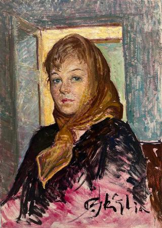 Quadro di Paulo Ghiglia Figura  - olio tavola 
